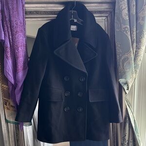 Burberry Black Double-Breasted Pea Coat